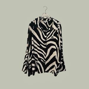 Sergio Hudson for Target. Silky, oversized, zebra print button up.